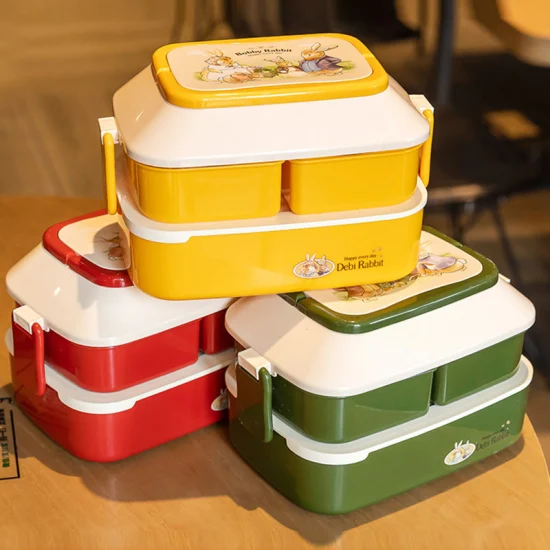 Yiwu Buying Agent Sourcing Agent Contenitore per la conservazione degli alimenti Bento Box per il pranzo in plastica a 3 scomparti per bambini